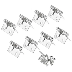 8pcs Spring Loaded Hinges 1" Stainless Steel Self Closing Hinge for Cabinet - Picture 1 of 5
