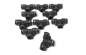 Push To Connect Union Tee 1/4" Poly  Lot of 10   743I2 - Picture 1 of 3