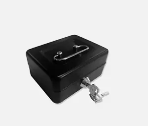 Small Fireproof Security Box Safe Chest Key Lock Money Document Cash Jewelry New - Picture 1 of 8