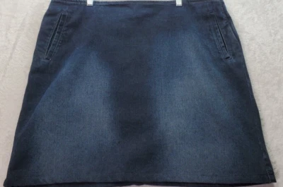 Tommy Hilfiger Falda Jean Mujer Talla 36 Negra Denim Bolsillos Cintura Elástica Logo Foto 1 de 4
