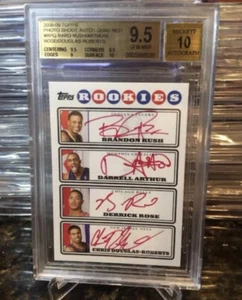 2008 DERRICK ROSE QUADS ROOKIE Photo Shoot /10 RED BGS 9,5/10 Auto - Bild 1 von 2