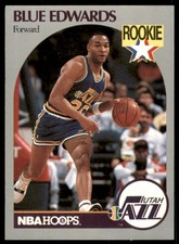 1990-91 Hoops Blue Edwards RC Utah Jazz #288
