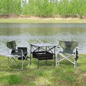 Set 3 Folding Outdoor Table Chairs Set Indoor Outdoor Camping Picnics Beach,Back - Picture 1 of 24