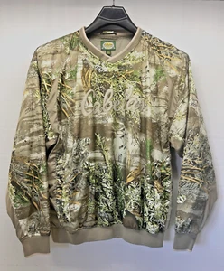 CABELA'S OUTDOOR WINDBREAKER MEN'S LARGE V-NECK PULLOVER ADVANTAGE MAX-1 CAMO - Picture 1 of 9