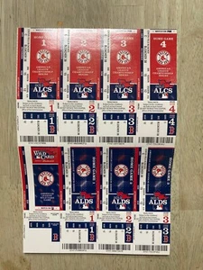 2013 Boston Red Sox Uncut Ticket Sheet - Wildcard, ALDS, ALCS - 8 tickets - Picture 1 of 1