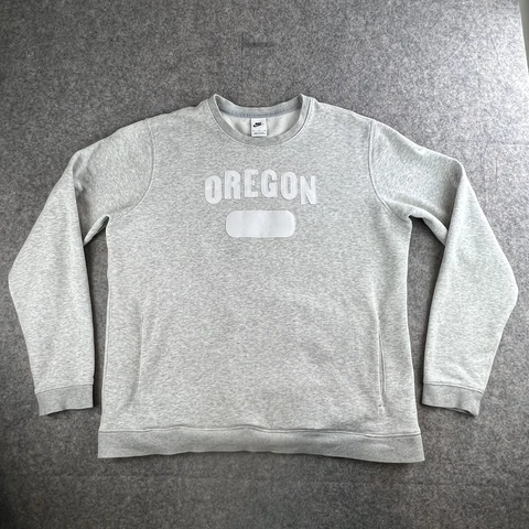 Nike Mens Oregon Ducks Crew Neck Sweatshirt Sweater Size XL Pullover Grey Fleece Cover