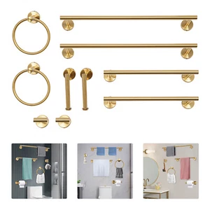 10 Piece Gold Stainless Steel Bathroom Accessory Set Bathroom Hardware Set - Picture 1 of 20