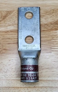 New Burndy 2 Hole YA34-2LN Compression Lug Brown 500 KCMIL N500 Brown Die 299/20 - Picture 1 of 6