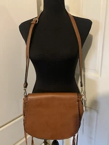 Urban Expressions Vegan Brown Shoulder Bag Small With Tassels Brand New W/Tags - Picture 1 of 9