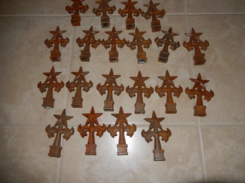 Star and Fleur de Lis Cast Iron Finial, Lot of 20 Cover
