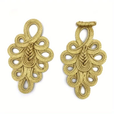 UK 2-Pack Large Chinese Knot Frog Buttons Embroidery Frog Fastener Sewing Button - Image 1 of 4