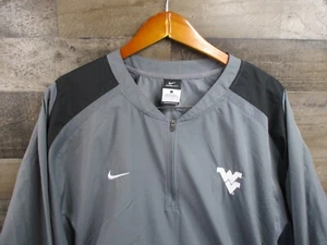 West Virginia University Nike Jacket Mens Large Gray Storm Fit 1/2 Zip Pockets - Picture 1 of 13