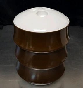RARE 3-Tier Covered Vegetable Bowl Miropa Suisse Langenthal Aristo Braun Classic - Picture 1 of 12