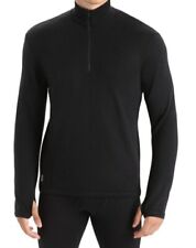 SAVE £35 Small Icebreaker Men's Merino Original Long Sleeve Half Zip Top Black