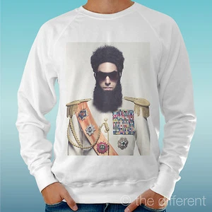 FELPA UOMO LEGGERA SWEATER BIANCO " DITTATORE FILM MOVIE " ROAD TO HAPPINESS - Imagen 1 de 1