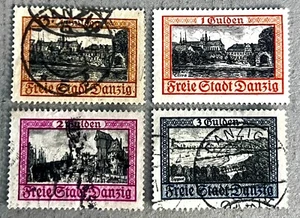 Danzig 194, 194a, 196-197 / 1924-1932 Building Stamps / Used & MH Mint Hinged - Picture 1 of 2