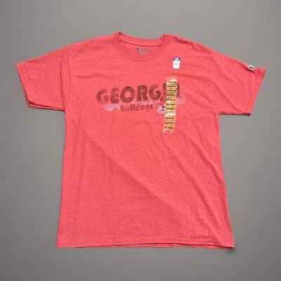 Georgia Bullbogs T-Shirt Mens Medium x Champion Red Graphic Print Triblend - Image 1 of 4