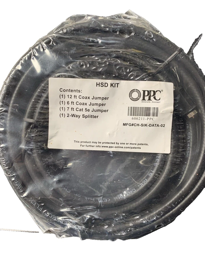  "PPC HSD Kit 12' Coax Jumper/6' Coax Jumper/7' Cat 5e Jumper/2-Way Splitter" - Image 1 of 4