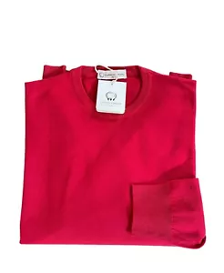 Cashmere Company maglia uomo TAG 48 girocollo rosso fragola lana e Cashmere - Foto 1 di 4