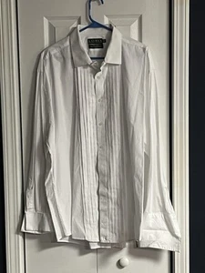 Ralph Lauren White Pleated Front Tuxedo Shirt Mens Size 18.5 36/37 Dress Shirt - Picture 1 of 8
