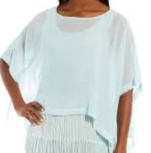 WOW! New Tags Eileen Fisher "Clearwater" 100% silk poncho top Lg/XL - Picture 1 of 1