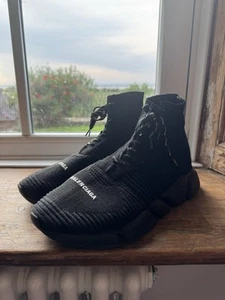 Balenciaga Speed 2.0 Lace Runners in Black Size 10 (44) - Shoes Only - Picture 1 of 14