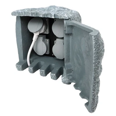 Garten Steckdosenverteiler 4 Steckdosen Outdoor Mehrfachsteckdose Außensteckdose - Bild 1 von 4