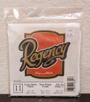 Counted Cross Stitch Fabric Aida Cloth 11 Count Vintage Regency Mills 12x18 NIP - Image 1 of 3