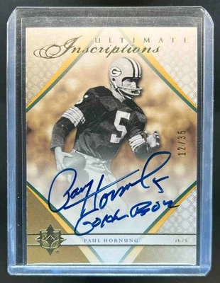 2008 Upper Deck Ultimate Collection Paul Hornung Inscriptions Auto #12/35 - Image 1 of 2