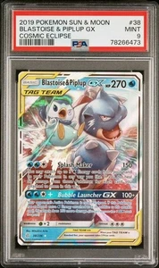 2019 Pokemon SM Cosmic Eclipse 38 Blastoise & Piplup GX PSA 9 - Bild 1 von 1