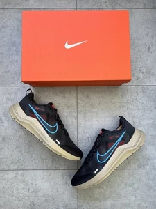 Nike Downshifter 12 ‘Dk Smoke Grey/Laser Blue-Khaki’ Mens Running Trainers UK 10 - Picture 1 of 7