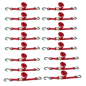 16PK  1"x6' Cam Buckle Tie-Down Straps w/S Hook Heavy Duty Strap for Motorcycle - Picture 1 of 6