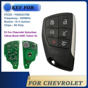 6 Button Smarty Car Key For Chevrolet Suburban Tahoe 2021 2022 Remote YG0G21TB2 - Picture 1 of 7