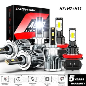 For Hyundai Sonata 2011-2014 - 6x Combo LED Headlight Fog Light bulbs Kit 6000K - Picture 1 of 14