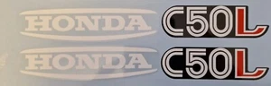 HONDA C50L 1980 SIDE PANEL AND FUEL TANK DECAL KIT. - Picture 1 of 2