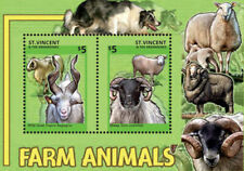St. Vincent 2014 - Farm Animals, Sheep, Wild Goat, Dog - Sheet of 2 Stamps - MNH