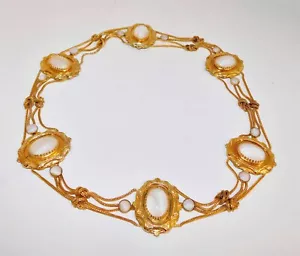 Christian Dior Vintage Gold Weiß Concho Gürtel Gr. 28 cm - Bild 1 von 3