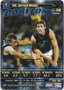 2006 TeamCoach (96) Jarrad WAITE Carlton - Picture 1 of 1