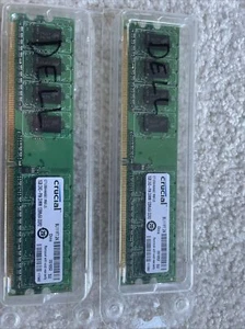 Crucial 2x1GB 240-PIN DIMM 128Mx64 DDR2 PC2 Desktop Memory Model CT12864AA667 - Picture 1 of 1