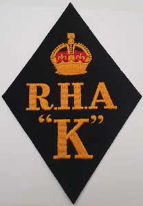 K Battery Royal Horse Artillery Veterans Blazer bullion Badge Patch. Scarce. KC - Foto 1 di 6