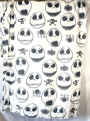 Nightmare Before Christmas white black Full Flat Sheet ONLY Jack Skellington - Image 1 of 3