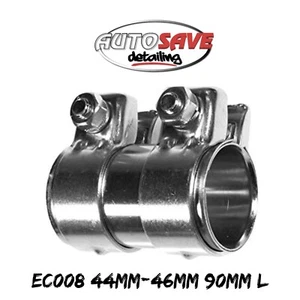 E-tech - Exhaust Pipe Connector Joiner 44mm to 46mm 90mm L Heavy Duty Clamp - Picture 1 of 1