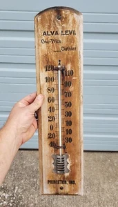 Antique Alva Levi Clothing Store 21" Thermometer Sign Princeton Indiana IN - Picture 1 of 9