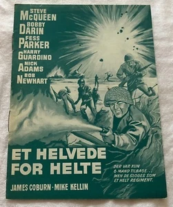 Hell Is for Heroes Steve McQueen Bobby Darin Parker 1962 Danish Movie Program - Picture 1 of 5