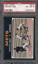 1971 TOPPS #310 TOMMIE AGEE PSA 8 METS *B71287