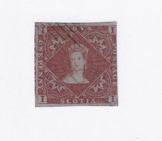 NOVA SCOTIA # 1 VF-LIGHT USADO 1p RED BROWN GATO VALOR $1500 Foto 1 de 1