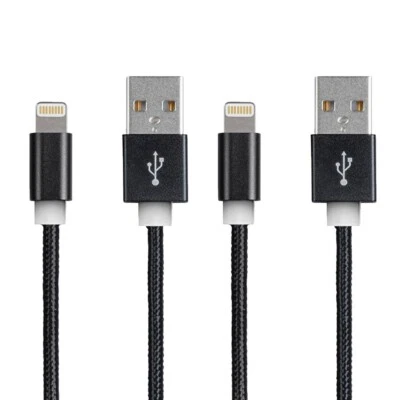 2-Pack Fast Charger Cable For iPhone 14 13 12 11 X/Promax/Mini Nylon Data Cord - Image 1 of 4