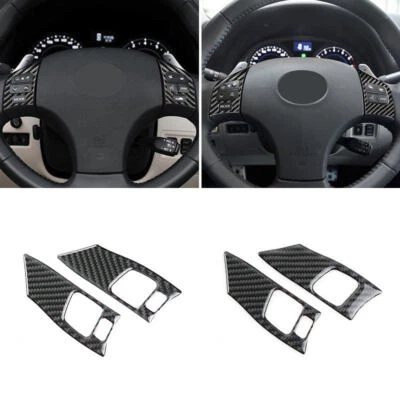 2 piezas botones de volante de fibra de carbono Trim Cover para Lexus IS IS250 300 350C 2006-2012 - Imagen 1 de 4