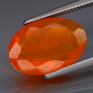 2.47Ct.Good Color Natural Fanta Orange Mexican Fire Opal Full Fire&Nice Shape!