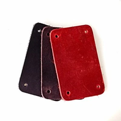 PERA PERIS 10 Lederschuppen Rechteck breit - Nubukleder Schuppen Leder Rüstung Bastelleder